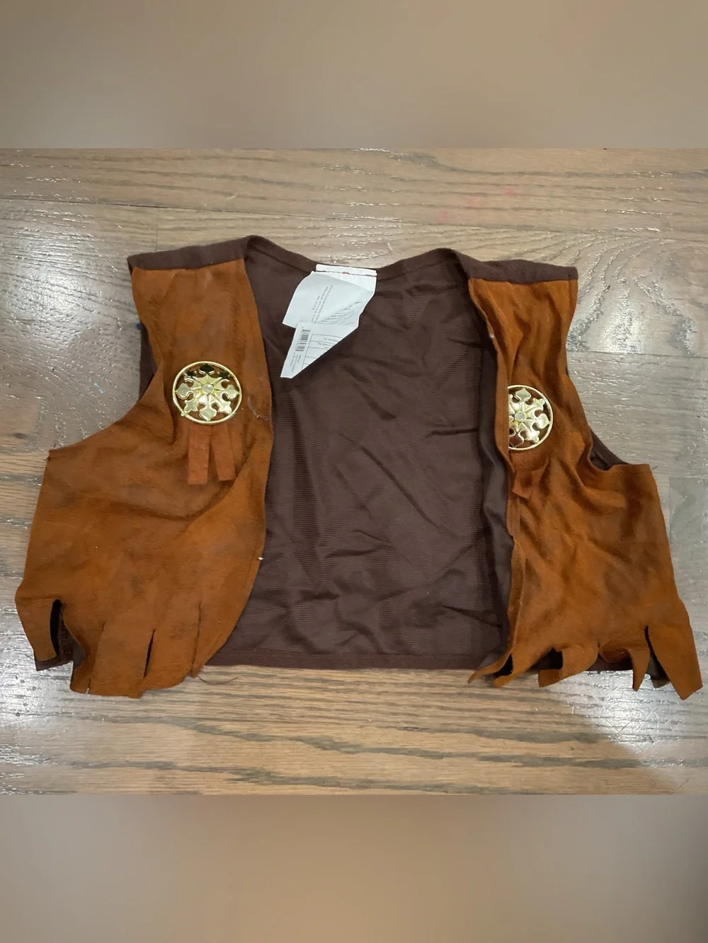 Boys Brown Cowboy Costume Set with Hat, Vest & Pants Size Small